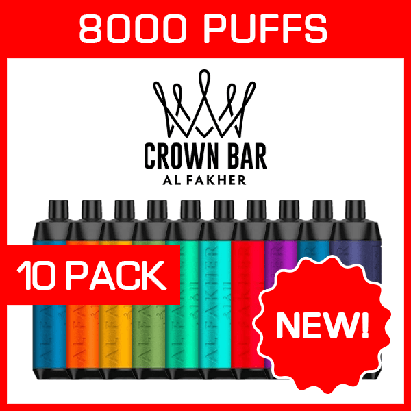 Al Fakher Crown Bar 8000 (10-Pack), genuine Al Fakher stock