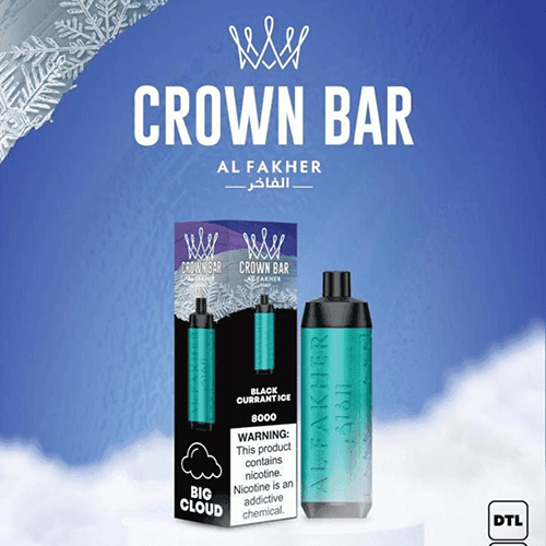 Al Fakher Crown Bar 8000, Blackcurrant Ice, genuine Al Fakher stock