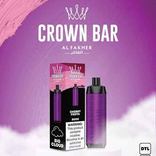 Al Fakher Crown Bar 8000, Cherry Raspberry, genuine Al Fakher stock