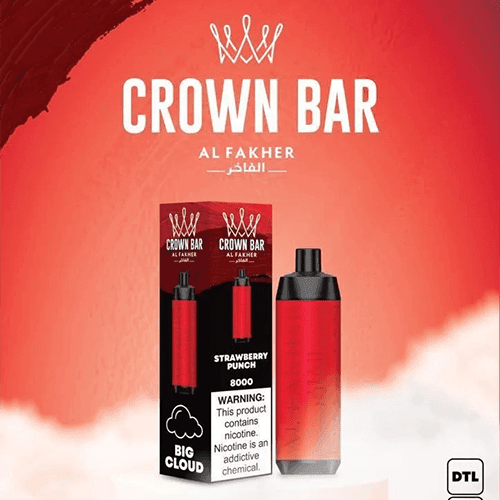 Al Fakher Crown Bar 8000, Strawberry Punch, genuine Al Fakher stock