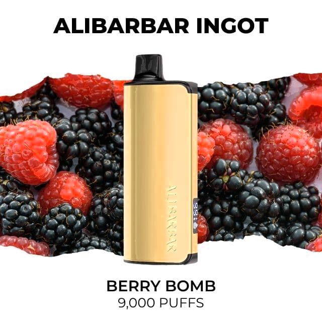 Alibarbar Ingot 9000 disposable vape, Berry Bomb flavour, 9,000 puffs