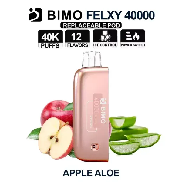BIMO Felxy 40000 Pod, Apple Aloe, genuine BIMO stock