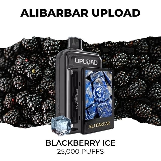 Alibarbar Upload 25000 disposable vape, Blackberry Ice flavour, 25,000 puffs