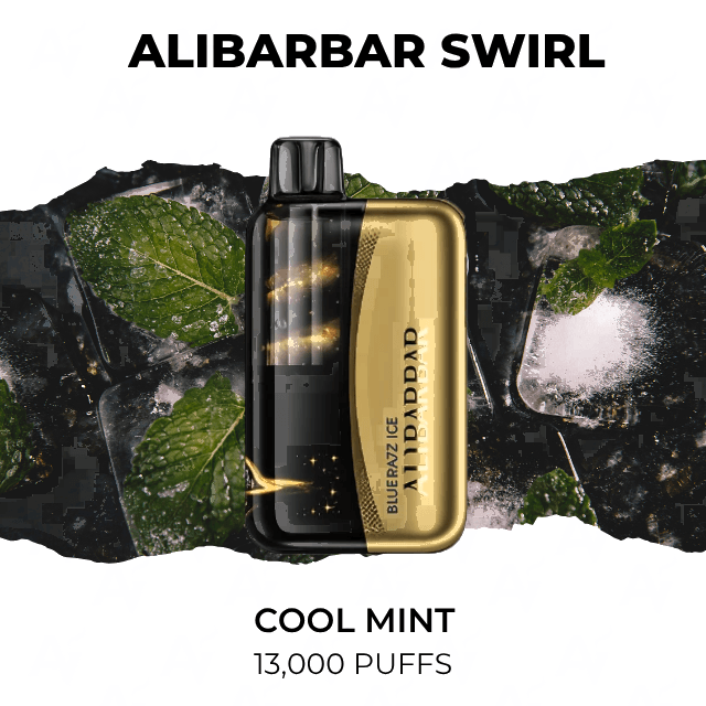 Alibarbar Swirl 13000 disposable vape, Cool mint flavour, 13,000 puffs
