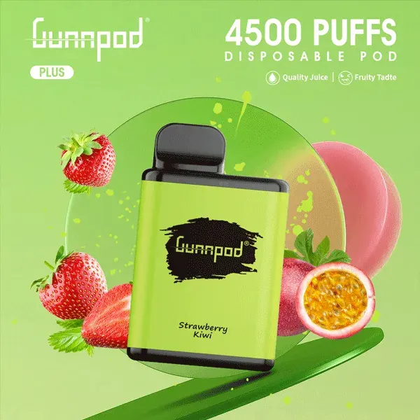 Gunnpod Plus 4500, Strawberry Kiwi, genuine Gunnpod stock