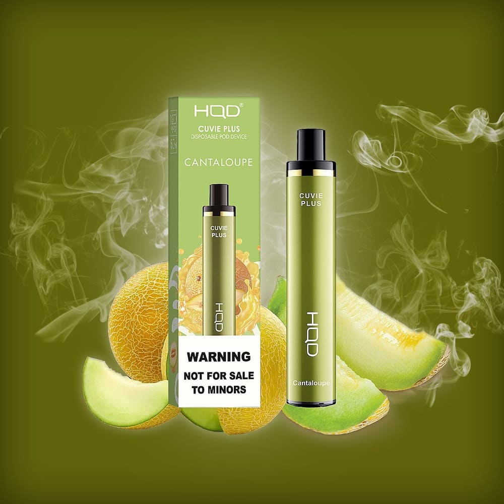 Orange HQD Cuvie Plus 1200 disposable vape in Cantaloupe flavour