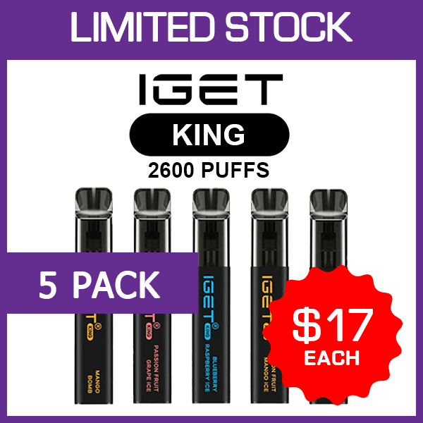 IGET King 2600 (5-Pack), genuine IGET stock