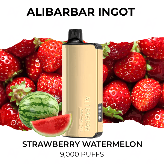Alibarbar Ingot 9000 disposable vape, Strawberry Watermelon flavour, 9,000 puffs
