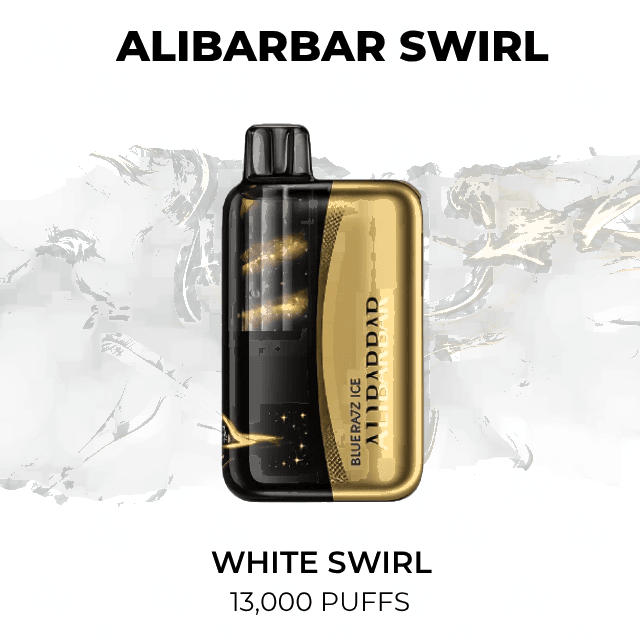 Alibarbar Swirl 13000 disposable vape, White swirl flavour, 13,000 puffs